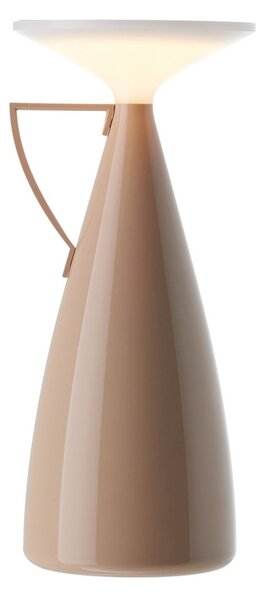 Kartell Lampa de masă cu baterie LED Camomille, bej, înălțime 24 cm, reglabil, Bej, Camera de zi / sufragerie, Plastic, Design