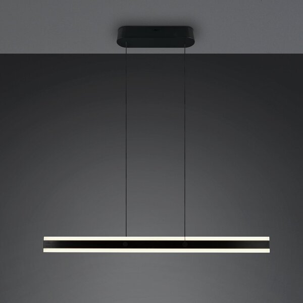 Trio Lighting Lampă suspendată LED Arcola, negru, lungime 115 cm, CCT, 2 becuri, reglabil, Negru, Camera de zi / sufragerie, Metal, Modern