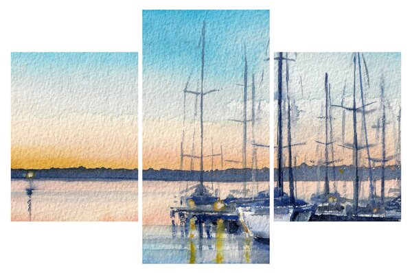 Tablou - Plimbare cu barca, aquarel (90x60 cm)
