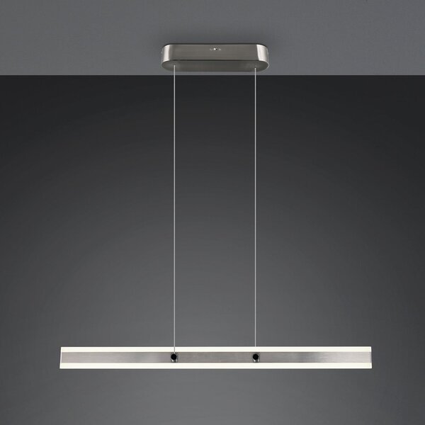 Trio Lighting Lampă suspendată LED Arcola, culoare nichel, lungime 115 cm CCT 2 becuri, reglabil, Metalic, Camera de zi / sufragerie, Metal, Modern