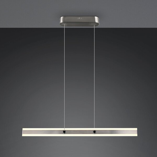 Trio Lighting Lampă suspendată LED Arcola, culoare nichel, lungime 115 cm CCT 2 becuri, reglabil, Metalic, Camera de zi / sufragerie, Metal, Modern