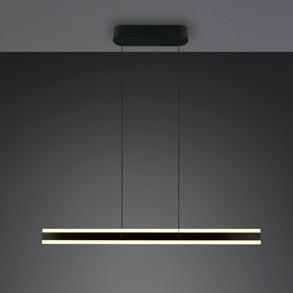 Trio Lighting Lampă suspendată LED Arcola, negru, lungime 115 cm, CCT, 2 becuri, reglabil, Negru, Camera de zi / sufragerie, Metal, Modern