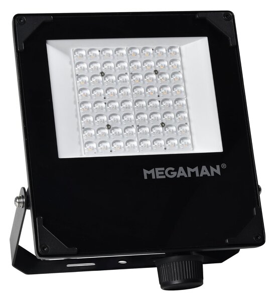 MEGAMAN Proiector exterior LED Hugo, 50 W, 3000 K, IP66, Negru, Aluminiu