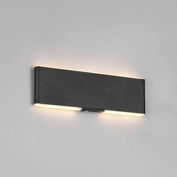 Trio Lighting Aplică de perete cu LED și baterie reîncărcabilă Conchita, lățime 22 cm, negru,, reglabil, Negru, Camera de zi / sufragerie, Metal, Modern
