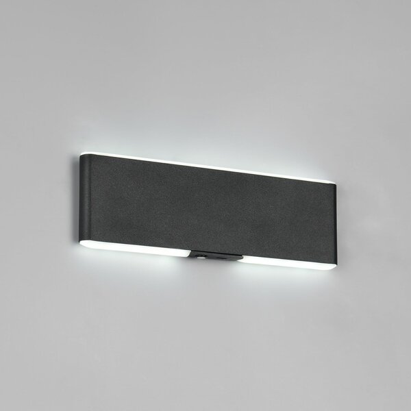Trio Lighting Aplică de perete cu LED și baterie reîncărcabilă Conchita, lățime 22 cm, negru,, reglabil, Negru, Camera de zi / sufragerie, Metal, Modern