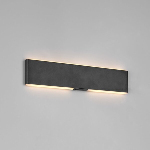 Trio Lighting Aplică de perete cu LED și baterie reîncărcabilă Conchita, lățime 32 cm, negru,, reglabil, Negru, Camera de zi / sufragerie, Metal, Modern