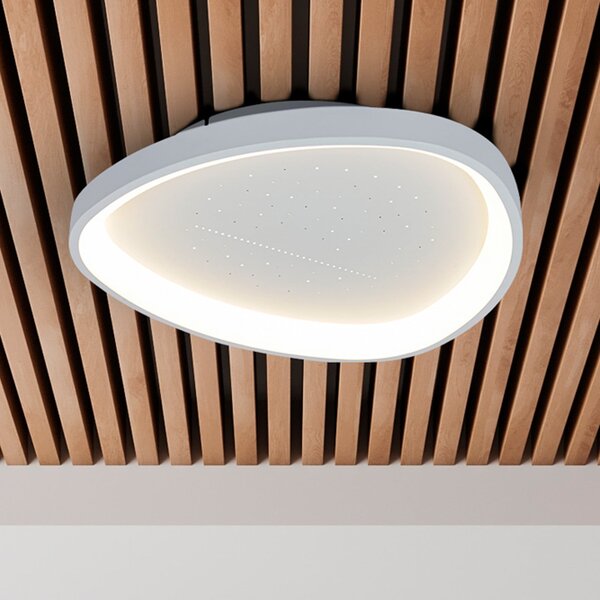 Näve Plafonieră LED Argesa Ø 60,5 cm, albă, CCT, telecomandă, reglabil, Alb, Camera de zi / sufragerie, Metal, Modern