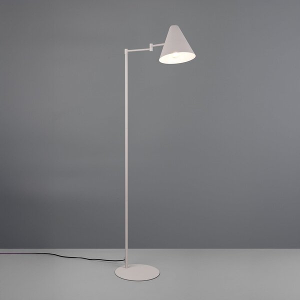 Trio Lighting Lampadar Cosima, gri deschis, înălțime 126 cm, metal, Gri, Camera de zi / sufragerie, Metal, Modern