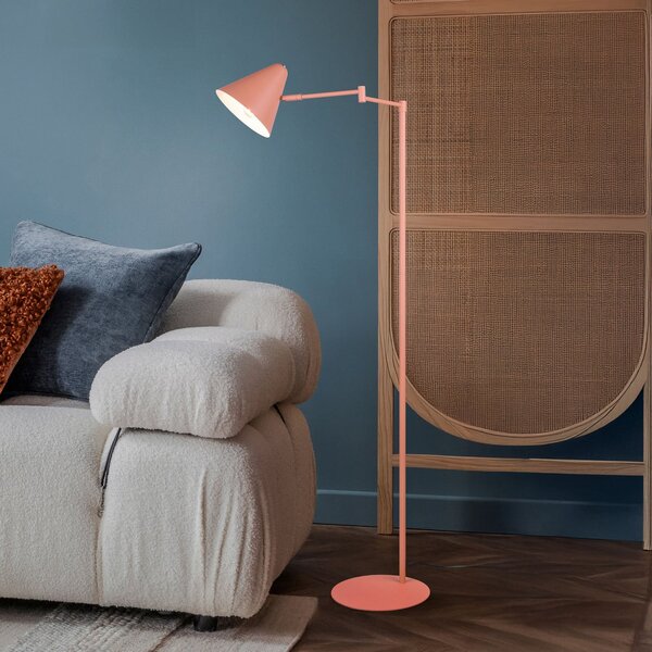 Trio Lighting Lampadar Cosima, cais, înălțime 126 cm, metal, Portocaliu, Camera de zi / sufragerie, Metal, Modern