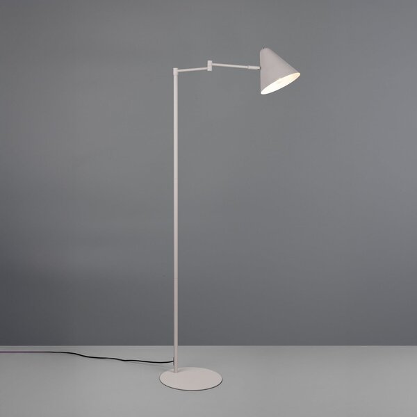 Trio Lighting Lampadar Cosima, gri deschis, înălțime 126 cm, metal, Gri, Camera de zi / sufragerie, Metal, Modern