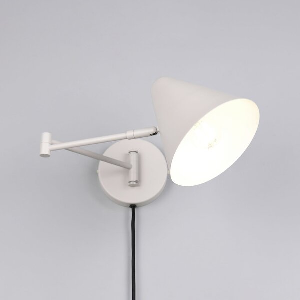 Trio Lighting Aplică Cosima, gri deschis, proiecție 54 cm, metal, Gri, Camera de zi / sufragerie, Metal, Modern