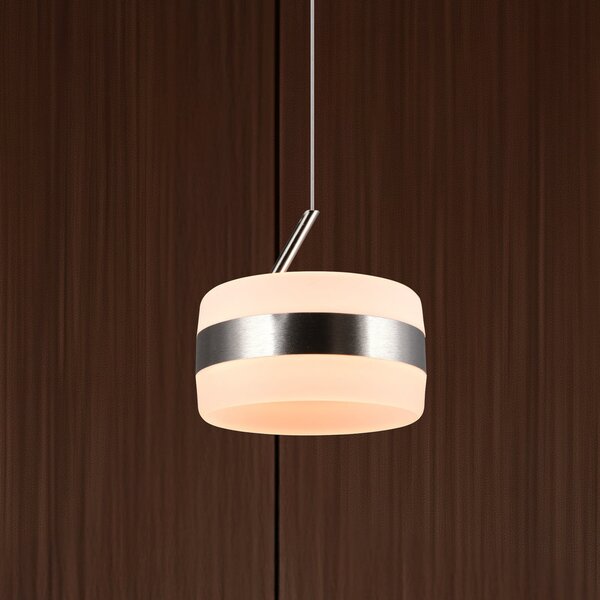 Trio Lighting Lampă suspendată LED Dios, culoare nichel, Ø 15 cm, metal, CCT, reglabil, Metalic, Camera de zi / sufragerie, Metal, Modern