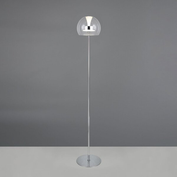 Trio Lighting Lampadar LED Flynt, înălțime 130 cm, culoare crom, metal, CCT, reglabil, Metalic, Camera de zi / sufragerie, Metal, Modern