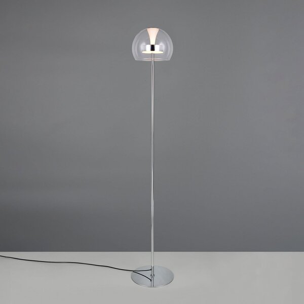 Trio Lighting Lampadar LED Flynt, înălțime 130 cm, culoare crom, metal, CCT, reglabil, Metalic, Camera de zi / sufragerie, Metal, Modern