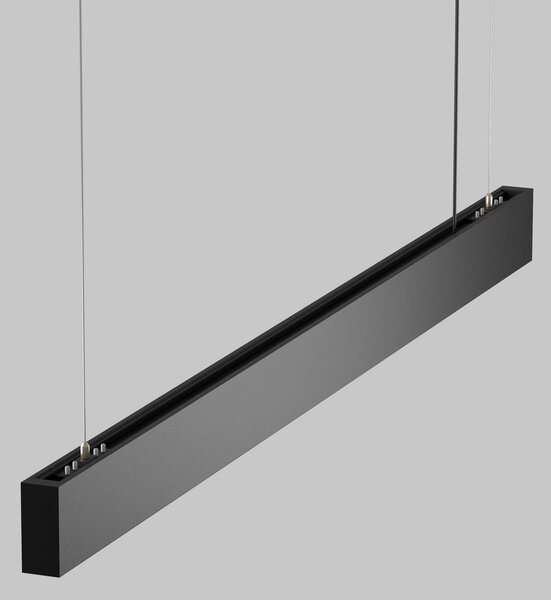 Maytoni Lampă suspendată LED Basis, negru, CCT, lungime 112,5 cm, reglabil, Negru, Camera de zi / sufragerie, Aluminiu, Modern