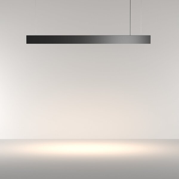 Maytoni Lampă suspendată LED Basis, negru, CCT, lungime 112,5 cm, reglabil, Negru, Camera de zi / sufragerie, Aluminiu, Modern