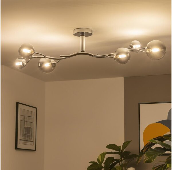 Brilagi - Lustru LED aplicat MISTEL 6xG9/3W/230V negru crom/fumuriu