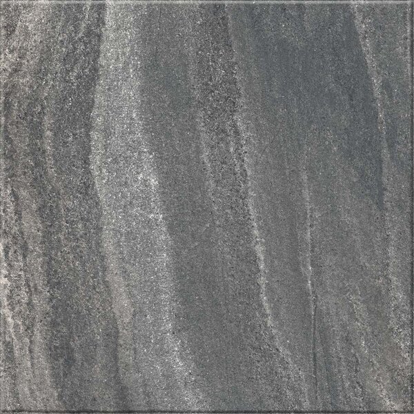 Gresie portelanata Kai Ceramics Santana antracit-gri inchis, patrata, aspect de piatra, 60 x 60 cm