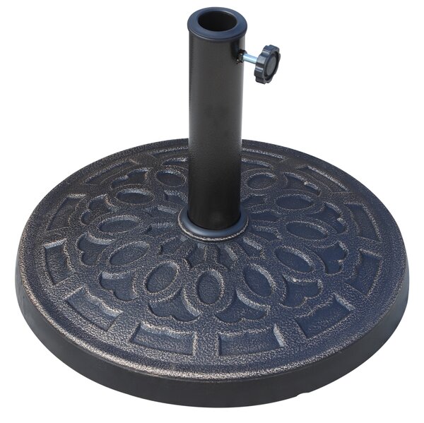 Outsunny Suport Umbrelă de Soare Rotund, Rășină Rezistentă, Bronz, Design Elegant, Φ44x33cm | Aosom Romania