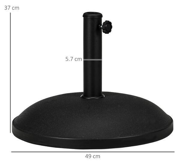 Baza pentru Umbrela Outsunny, pentru Stalpi cu Φ35mm, Φ38mm, Φ48mm Negru | Aosom Romania