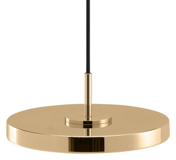 UMAGE Lampă suspendată LED Asteria Micro, alamă lustruită, Ø 15 cm, reglabil, Auriu / Alamă, Camera de zi / sufragerie, Metal, Design