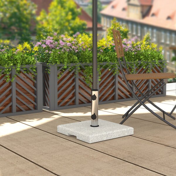 Outsunny Bază Umbrelă Grădină 25kg, Compatibilă cu Stâlpi Ø32mm, Ø38mm, Ø48mm, din Granit și Oțel Inoxidabil | Aosom Romania