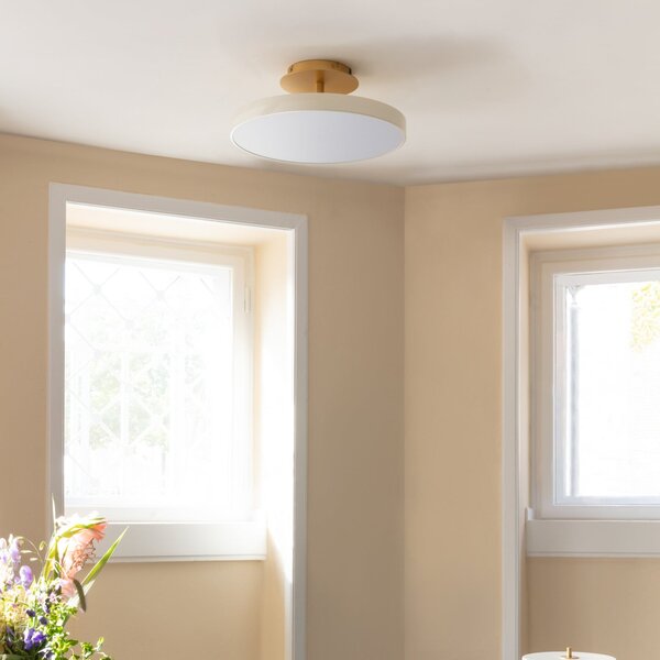 UMAGE plafonieră LED Asteria UP PLUS, alb perlat, Ø 31 cm CCT, reglabil, Bej, Camera de zi / sufragerie, Metal, Design