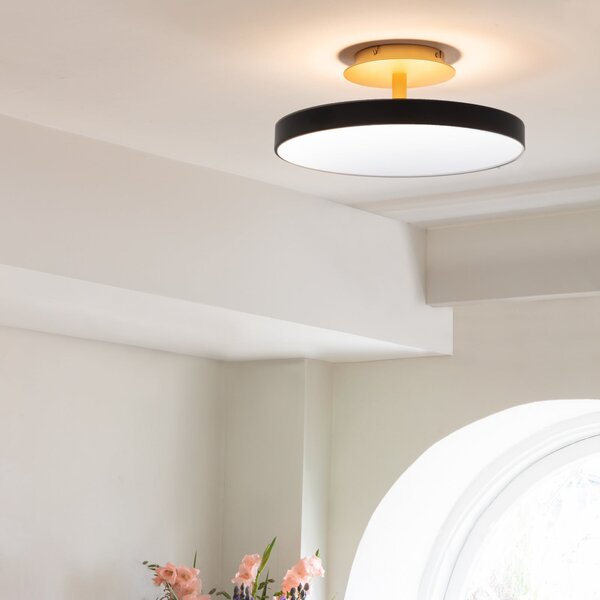 UMAGE Plafonieră LED Asteria UP PLUS, negru, Ø 43 cm, CCT, reglabil, Negru, Camera de zi / sufragerie, Metal, Design