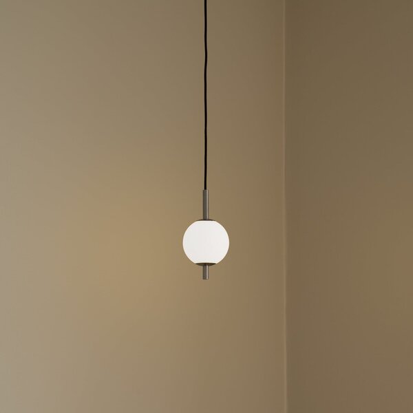 UMAGE Lampa suspendată LED Audrey, culoare oțel, 1 bec, Ø 12 cm, reglabil, Metalic, Camera de zi / sufragerie, Metal, Design, glob