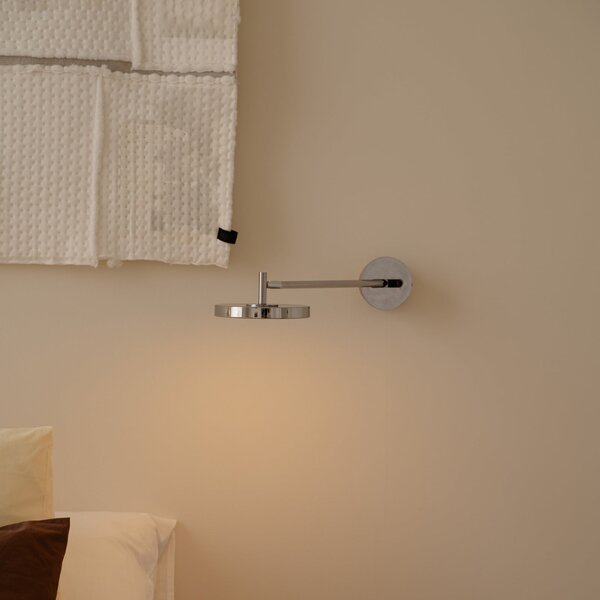 UMAGE Aplică LED Asteria LONG HW, oțel lustruit, 45 cm, reglabil, Metalic, Camera de zi / sufragerie, Metal, Design, Soclu de perete jos
