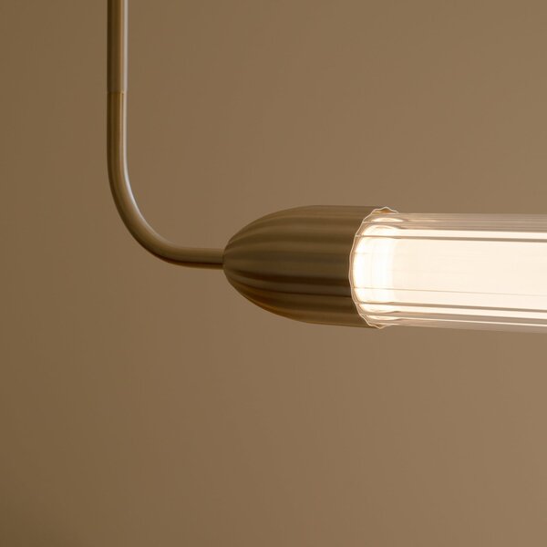 UMAGE Lampă suspendată LEMON SQUEEZE LINEAR, alamă 138 cm GU10, reglabil, Auriu / Alamă, Camera de zi / sufragerie, Metal, Design