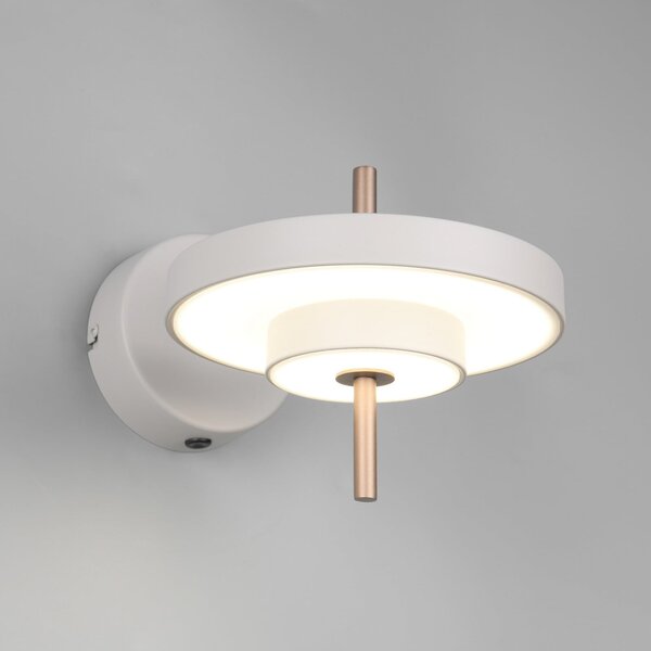 Trio Lighting Aplică LED Keaton, gri deschis, Ø 20 cm, metal, CCT, reglabil, Gri, Camera de zi / sufragerie, Metal