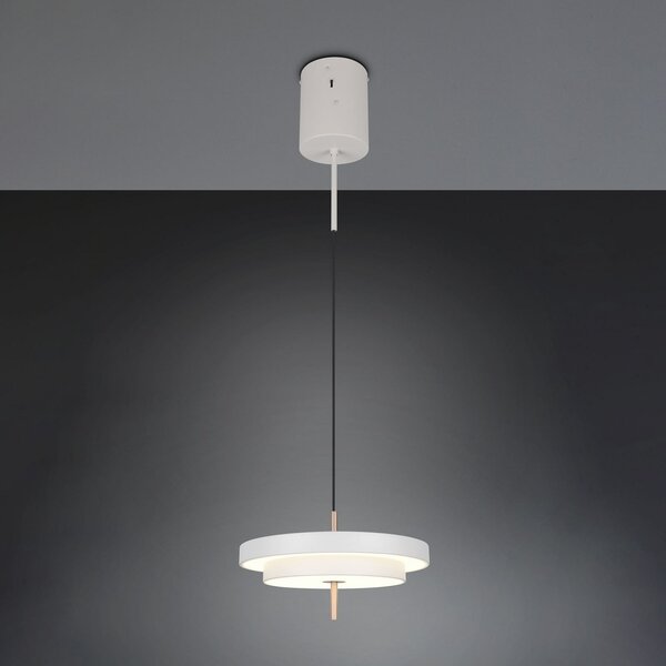 Trio Lighting Lampă suspendată LED Keaton, gri deschis, Ø 40 cm, metal, CCT, reglabil, Gri, Camera de zi / sufragerie, Metal