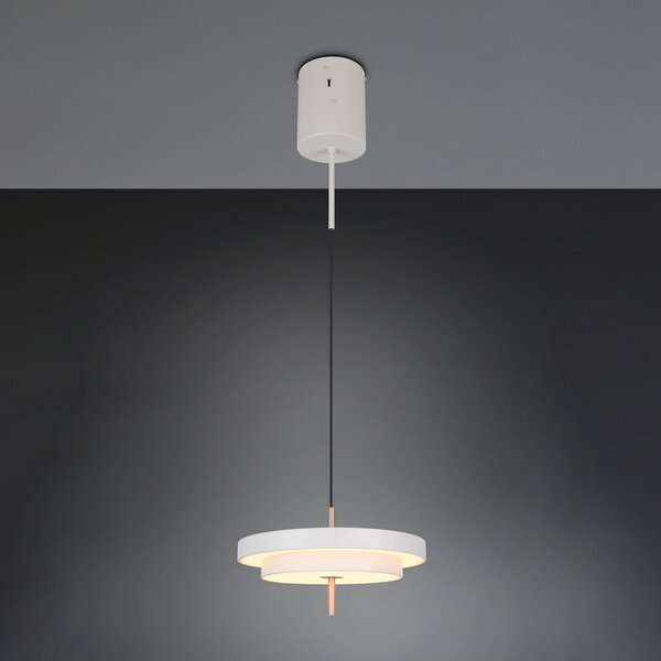 Trio Lighting Lampă suspendată LED Keaton, gri deschis, Ø 40 cm, metal, CCT, reglabil, Gri, Camera de zi / sufragerie, Metal