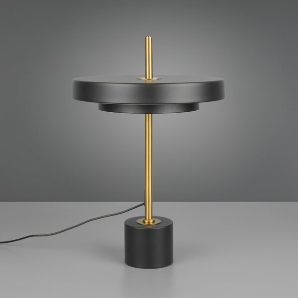 Trio Lighting Lampa de masă LED Keaton, negru/auriu, înălțime 45 cm, CCT, reglabil, Negru, Camera de zi / sufragerie, Metal