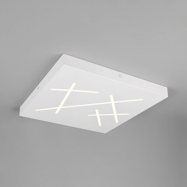 Trio Lighting Plafonieră LED Snip, alb mat, lungime 50 cm, metal, CCT, reglabil, Alb, Camera de zi / sufragerie, Metal, Modern