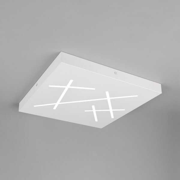 Trio Lighting Plafonieră LED Snip, alb mat, lungime 50 cm, metal, CCT, reglabil, Alb, Camera de zi / sufragerie, Metal, Modern