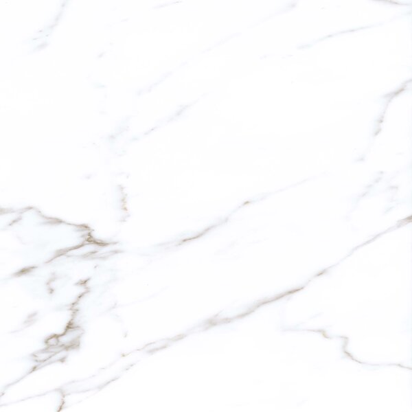 Gresie portelanata Kai Ceramics Marmi White, alb, finisaj mat, patrata, 60 x 60 cm
