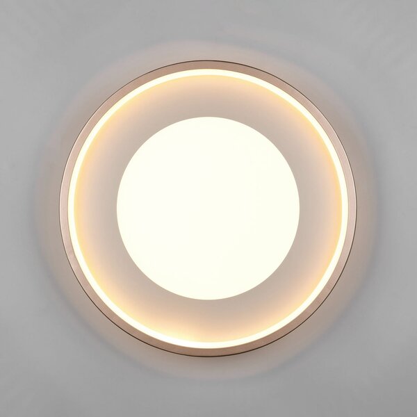 Trio Lighting Plafonieră LED Solea, maro, Ø 40 cm, plastic, Maro / Rugină, Camera de zi / sufragerie, Plastic, Modern