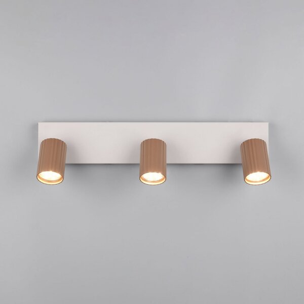 Trio Lighting Spot de tavan Soka, maro/gri, lungime 50 cm, metal, 3 becuri., reglabil, Maro / Rugină, Camera de zi / sufragerie, Metal, Modern