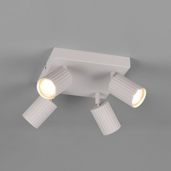 Trio Lighting Spot de tavan Soka, gri deschis, lungime 20 cm, metal, 4 becuri., reglabil, Gri, Camera de zi / sufragerie, Metal, Modern