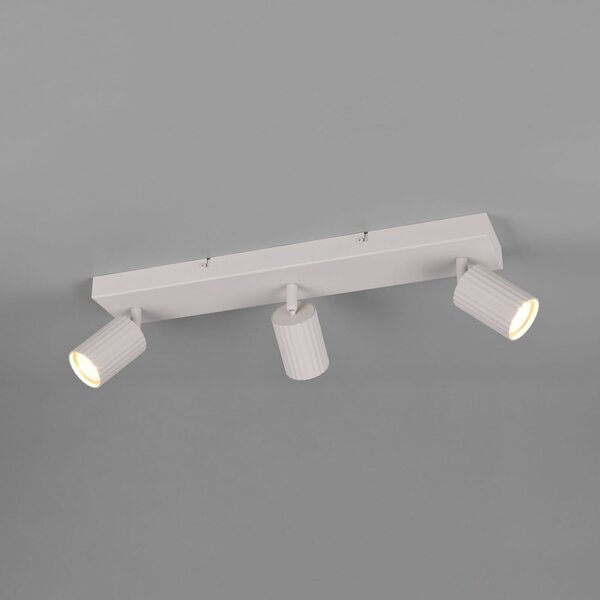 Trio Lighting Spot de tavan Soka, gri deschis, lungime 50 cm, metal, 3 becuri., reglabil, Gri, Camera de zi / sufragerie, Metal, Modern
