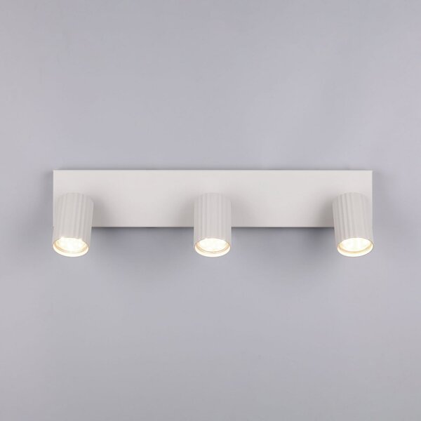 Trio Lighting Spot de tavan Soka, gri deschis, lungime 50 cm, metal, 3 becuri., reglabil, Gri, Camera de zi / sufragerie, Metal, Modern