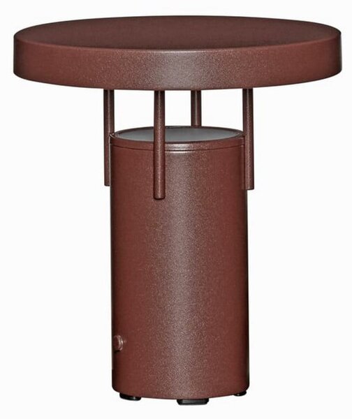 Hübsch Lampa de masă cu baterie LED HÜBSCH BringMe Mini, burgund, 20 cm, reglabil, Roșu, Metal, Modern
