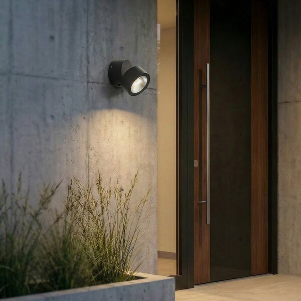 Lămpi de exterior Lindby, Nolivar, Negru, Terasă, Aluminiu, Modern