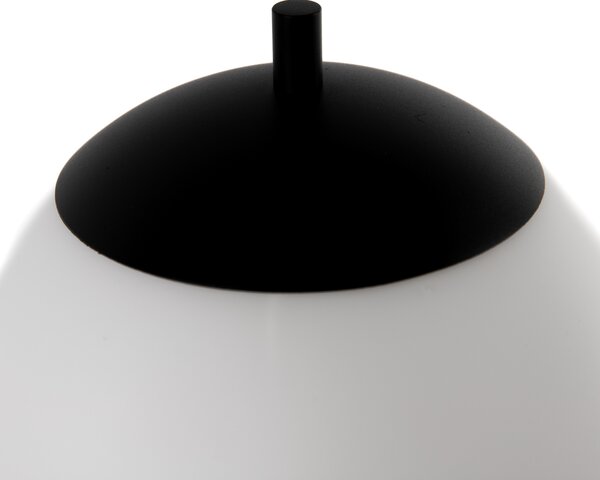 Lampă de masă modernă neagră cu sticlă opalescentă incluzând LED reglabil în 3 trepte - Djent