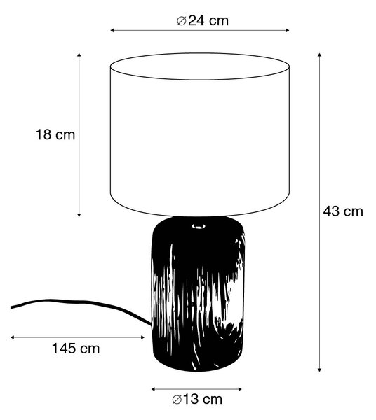 Lampă de masă în stil rustic bej cu maro 43 cm - Lipa