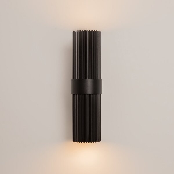 Maytoni Aplică de perete DYNAMICS, negru, înălțime 23 cm, metal, sus/jos, Negru, Camera de zi / sufragerie, Aluminiu, Modern