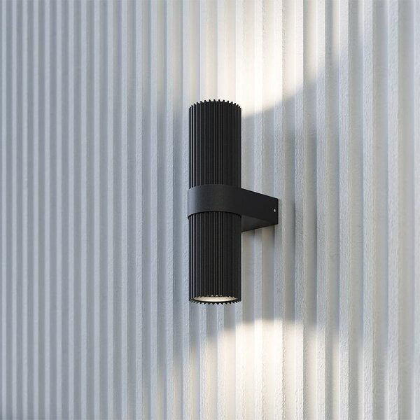 Maytoni Aplică de perete DYNAMICS, negru, înălțime 23 cm, metal, sus/jos, Negru, Camera de zi / sufragerie, Aluminiu, Modern