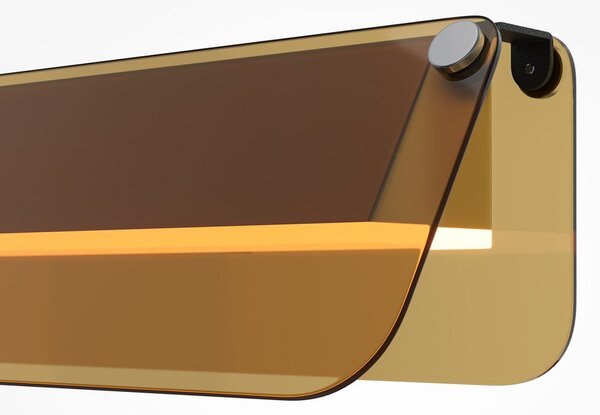 Maytoni Aplică LED FLAT, chihlimbar/alamă, lățime 43 cm, sticlă/metal, Auriu / Alamă, Camera de zi / sufragerie, Metal, Modern, Perete unghiular